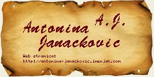Antonina Janaćković vizit kartica